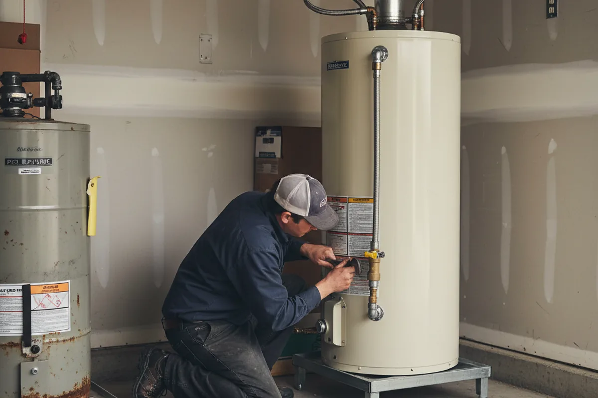 Water heater and shutoff valve replacement in Stoughton